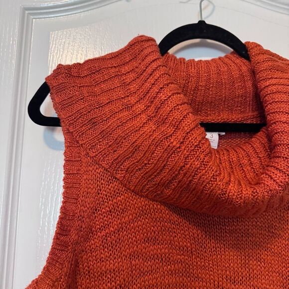 Chico’s Women’s Cassia Orange Cowl-Neck Sleeveless Tunic Sweater Size XL NWT - Picture 4 of 8